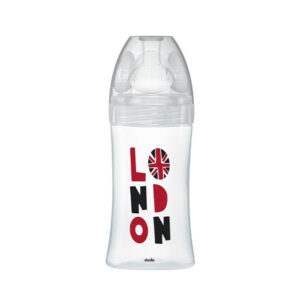 Dodie Biberons Verre Sensation+ Anti-Coliques Tétine Plate Débit Lent London +0m 270ml