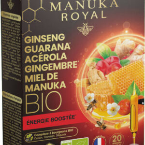 SANTAROME GINSENG GUARANA ACEROLA GINGEMBRE MIEL DE MANUKA 20 AMPOULES